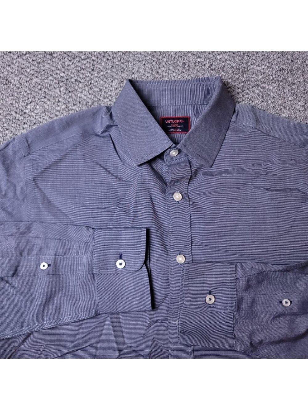 UNTUCKit Orville Shirt Mens S Small Slim Blue Gray Button Long Sleeve Cotton